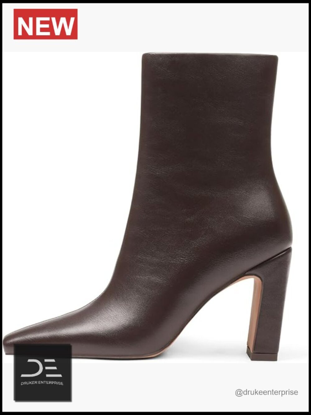 Chunky Heel Square Toe Ankle Boots with Zipper Fall Winter Casual